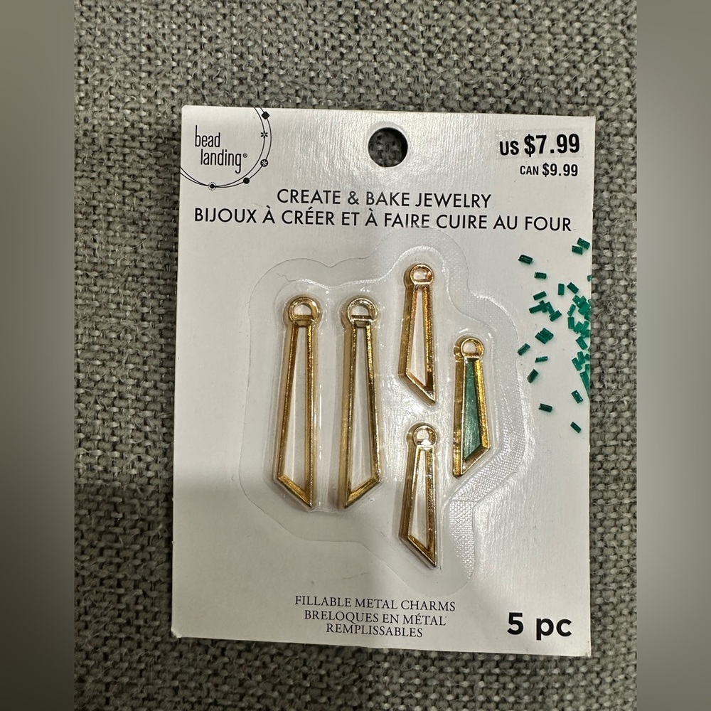 Bead Landing Gold and Green Metal Charms